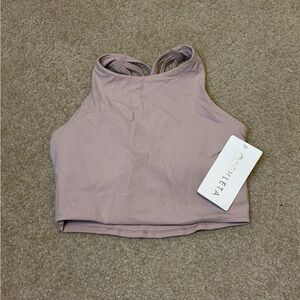 Athleta NWT Light Pink Strappy Crop Built In Bra Size XS